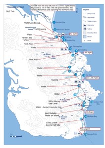 A map of the entire Hiking route from Hinchinbrook to Thorsborne