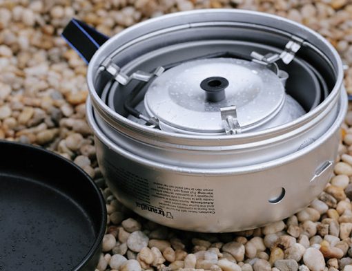 An ultra portable gas stove for hiking